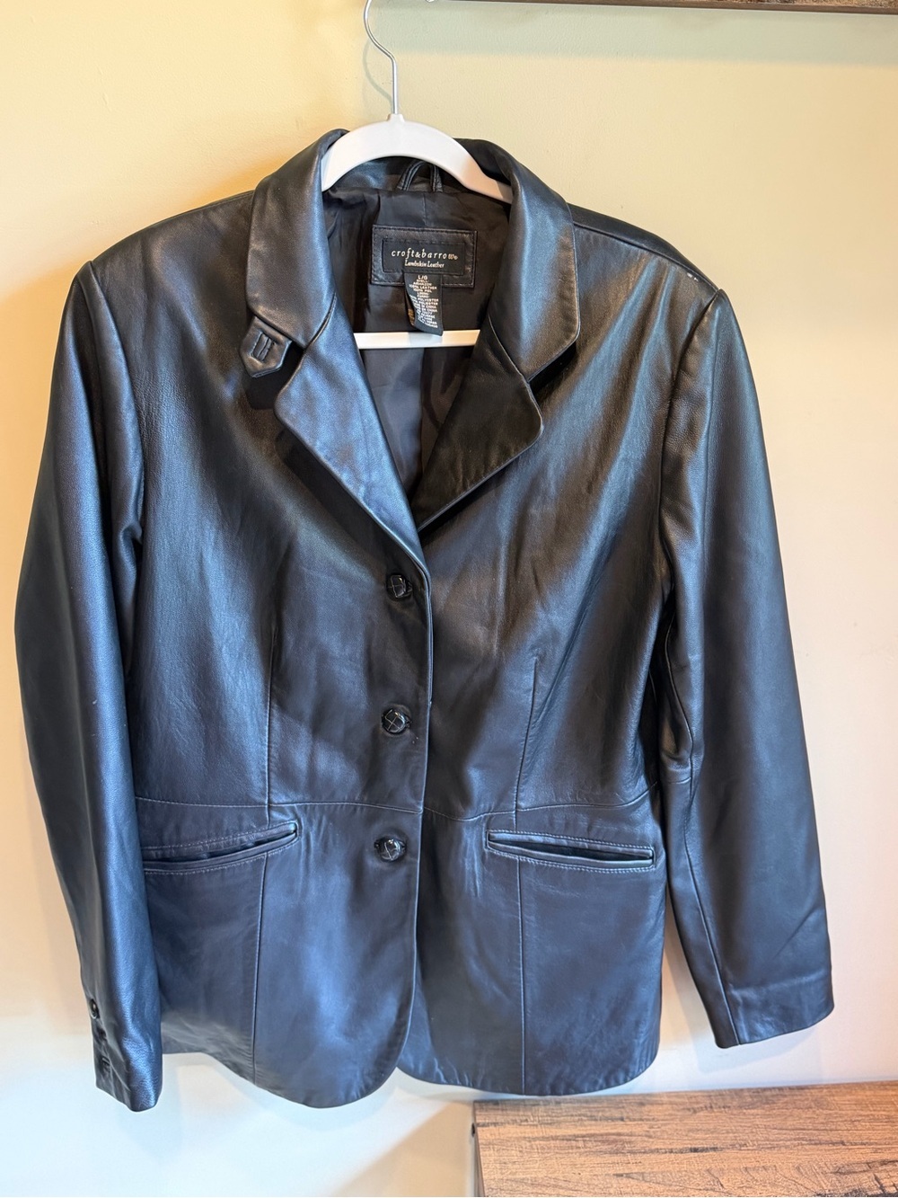 Croft & Barrow Lambskin Leather Jacket Black Large